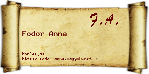 Fodor Anna névjegykártya