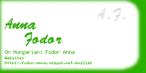 anna fodor business card